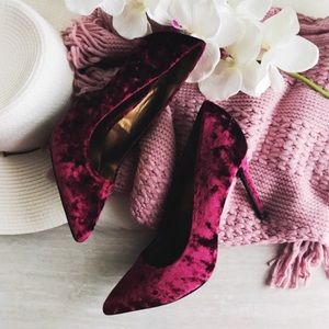 carlos by carlos santana red velvet heels